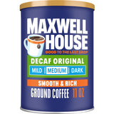 Maxwell House Decaf Original Medium Roast Ground Coffee – Soothing After-Dinner Cup to Support Restful Sleep and Relaxation, 29.3 oz Canister