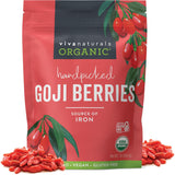 Viva Naturals Tibetan Goji Berries – USDA Organic Iron Boost for Morning Yoga, Meditation Tea, and Self-Care Sundays, 8 oz