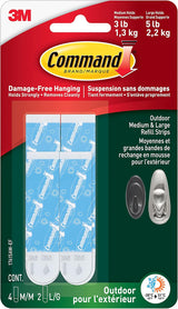 Command Outdoor Refill Strips – Stylish Re-Hanging Solution for Outdoor Wall and Window Hooks