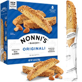 Nonni's Originali Almond Biscotti – Portioned Italian Snack for Workday Wellness Routines, 8 Servings