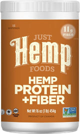 Just Hemp Foods Hemp Protein Powder Plus Fiber – Travel-Friendly Protein Pack for Outdoor Fitness Days, 16 oz