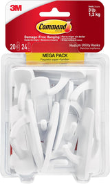 Command Medium Utility Hook Mega Pack – Useful Hostess Gift for Holiday Gatherings and Guest Room Hosting