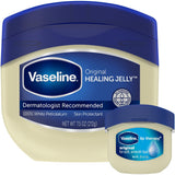 Vaseline Original Skin Protectant 7.5 oz with 0.25 oz Lip Jar – Calming Bedtime Moisturizer Ritual for Whole Body