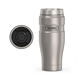 THERMOS Stainless King 16 oz Simple Travel Mug, Uncluttered Stainless Steel Design in Neutral Tones