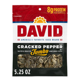 DAVID Cracked Pepper Sunflower Seeds – Better-for-You Crunch Alternative to Chips with 8g Protein and 2g Fiber, 5.25 oz