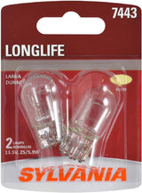 SYLVANIA 7443 Long Life Miniature Bulb for DRL and Reverse, Vibration Resistant for Rough Roads