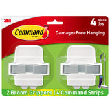 Command Broom Grippers – Practical Holiday Gift, No-Drill Mop Organizer for Renters