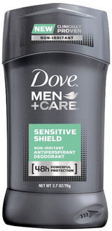 Dove Men+Care Antiperspirant Stick Sensitive Shield 4 Pack 2.7 oz No Residue Solid Stick Safe for Dark Dress Shirts