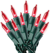 Holiday Pride Red Holiday String Lights - Outdoor Bush and Shrub Wraps, 100 Count Weather-Resistant Green Wire Set