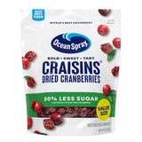Ocean Spray Craisins 50% Less Sugar Dried Cranberries — Durable Pantry Pack for Road Trips Cabin Stays and Backcountry Fueling