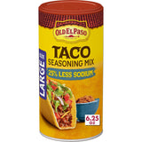 Old El Paso Low Sodium Taco Seasoning Canister – Pantry Essential for Family Taco Night