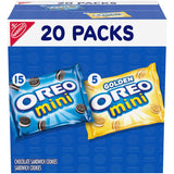 OREO Mini Mix Sandwich Cookies Variety Pack for Home Office Afternoon Pick Me Up, 20 Pre Portioned Bags
