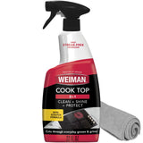 Weiman Cooktop Cleaner Pack of 2 with Microfiber Towels – Extended Supply for Continuous-Cooking Home Offices and Kitchens