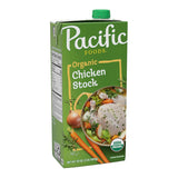 Pacific Foods Organic Unsalted Chicken Stock, 32 oz Carton – Recyclable Pantry Staple for Clutter-Free Meal Prep