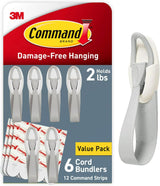 Command Cord Bundlers – Practical Birthday Gift for Remote Workers and College Students, No-Tools Cord Clips