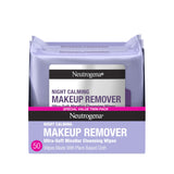 Neutrogena Night Calming Micellar Face Wipes – Streamlined Bedtime Routine with Plant-Based Cloth, 25 Count