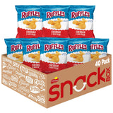 Ruffles Gluten Free Cheddar Sour Cream Potato Chips 1oz Individual Bags 40 Count Pantry Snack for Kids Lunchboxes & Playdates