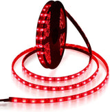 ALITOVE 5050 SMD Red LED Ribbon 16.4ft 12V Touch-Safe No-Heat Strip Light for Hallways Stairs and Worry-Free Family Lighting Without Power Supply