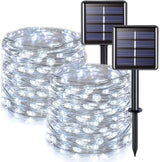 JMEXSUSS Solar String Lights 2 Pack, Less-Is-More Neutral White Glow for Minimalist Backyards, Pergolas, and Entryways