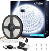 Olafus Daylight White LED Strip Kit for Home Ambiance, Flexible Ribbon Light for Bookcase and Display Cabinet