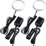 Brilliant Evolution LED Puck Light – Bedroom Decor Glow for Bookcase Nooks, 2-Pack Warm White Set