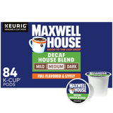 Maxwell House Decaf House Blend K-Cup Pods – Clean, One-Cup-at-a-Time Coffee for Dorm Room and Vacation Homes, 84 ct