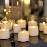 Homemory Flameless Tea Lights 48 Bulk – Neutral-Toned LED Votives for Japandi, Scandinavian & Less-Is-More Interior Styles