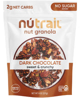 NuTrail Grain Free Cereal – School Snack Pantry Staple for Sensitive Stomach Kids, Dark Chocolate 8 oz
