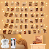 LECLSTAR Portable Photo Display Lights – Camping and Outdoor Dining Decor, Waterproof 100 LED String Lights in a Carry-Friendly Length