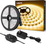 Lepro 16.4ft LED Strip – Minimalist Warm White Lighting for TV Bias, Shelves, and Hidden Wall Glow