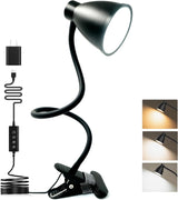 BOHON LED Desk Light for Students – Adjustable Color Temperature for Homework and Reading, Padded Clamp