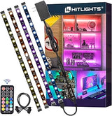 HitLights Small LED Strip Lights – Modern Home Atmosphere Lighting for Display Cases and Cabinets, 4-Pack 1ft Pre-Cut