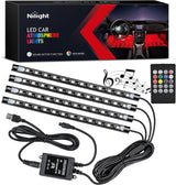 Nilight 48 LEDs Music Reactive Light Kit – Holiday Gift Idea for Teen Drivers and Car Mod Hobbyists, 2-Year Warranty