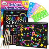 ZMLM Rainbow Scratch Art Set – Portable Car Activity for Children, Battery-Free Notebook for Camping and Picnic Tables