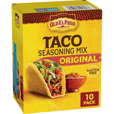 Old El Paso Original Taco Seasoning Mix 10 Pack – Compact Pantry Box for Camping and Outdoor Dining