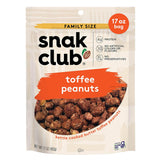 Snak Club Toffee Peanuts – Camping and Hotel Room Snack, Gluten-Free Kosher Toffee Peanuts 17 oz Resealable Pouch