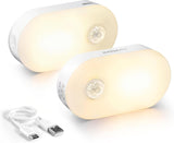 Lyridz USB Rechargeable Stick On Night Light for Dark Stairs and Corridors, Auto Shutoff Motion Activated LED for Fall Prevention
