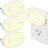 AUVON Smart LED Night Light 4 Pack – Touch Dim PIR Motion Light with V-0 Fireproof Casing for Hallway, Toilet and Whole Home Safety