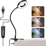 Foneso Mercury-Free Clip-On Desk Lamp – Energy Efficient 7W LED Replaces Hot Incandescent Bulbs, Stays Cool Through Long Sessions