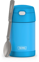 THERMOS FUNTAINER Thermos for Kids – Self-Opening Lunch Jar with Spoon for Independent Kids, 16 oz Stainless