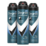 Degree Men Black + White Aerosol Deodorant – Portable Gym Bag and Outdoor Dining Spray, Instantly Dry 3.8 oz 3-Pack