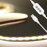 PAUTIX 5V Dotless LED Strip Light – Touch Dimmer Desk Under-Shelf Lighting for Focus, Study Nooks, and Late-Night Workflows