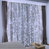 ZSJWL 300 LED Curtain Fairy Lights with Remote, Multicolor USB 9.8 × 9.8 Ft Hanging Curtain for Outdoor Patio and Camping Evening Setup