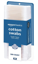 Amazon Basics Cotton Swabs for Uncluttered Bathroom Storage, Streamlined 500 Count Minimalist Supply