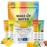 Wake Up Water Energy Drink Mix – Afternoon Focus Boost for Home Office and Remote Work, Sugar Free 15 Packets