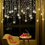 LED Curtain Lights, Snowflake Window String Light, Portable Outdoor Dining and Camping Decor, 5W Energy Saving Plug-in Light for Pergola and Patio