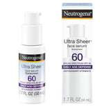 Neutrogena Ultra Sheer Face Sunscreen Serum – Self-Care Hydrating Sunscreen, Fragrance-Free Broad-Spectrum SPF 60