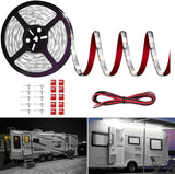 Safe-Touch 12V RV Exterior LED Strip 20FT 13FT – Cool-Running Waterproof Light for Travel Trailer Awning and Patio