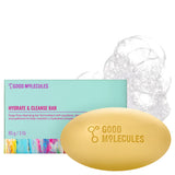 Good Molecules Hydrate and Cleanse Bar – All-in-One Soap-Free Bar for a Clutter-Free Bathroom Counter, Vegan Hydrating Cleanser