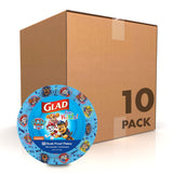 Glad Paw Patrol Core Puds Disposable Plates, Travel Friendly 8.5 Inch Paper Plates for Tailgates, Backyard Pizza Nights, and Park Lunches, 20 Count